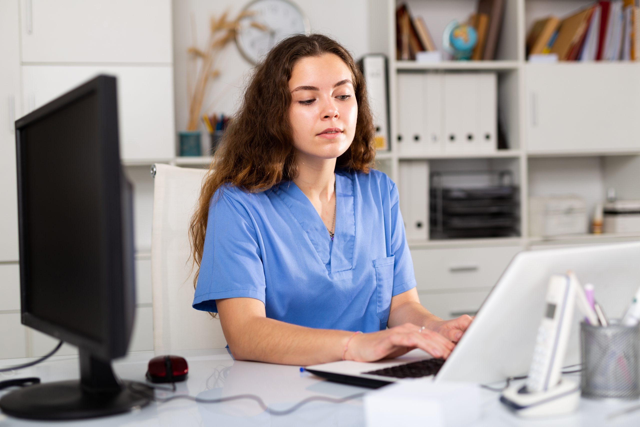 Medical office worker